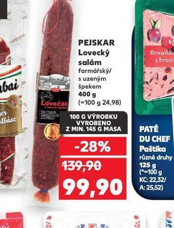 Kaufland Pejskar lovecký salám nabídka