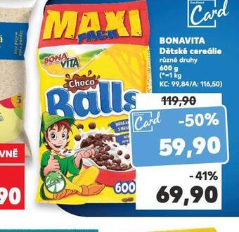 Kaufland Bonavita dětské cereálie nabídka