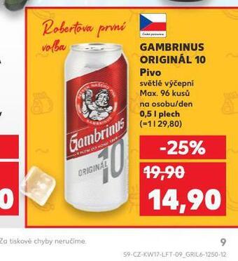 Kaufland Pivo gambrinus originál nabídka
