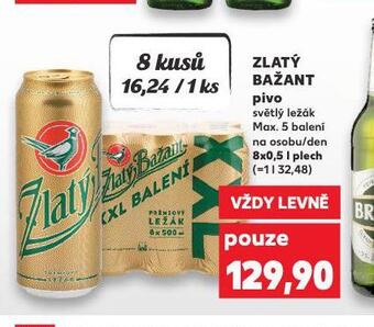 Kaufland Pivo zlatý bažant nabídka