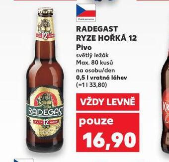 Kaufland Pivo radegast ryze hořká 12 nabídka