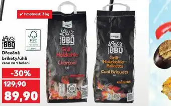 Kaufland Dřevěné brikety / uhlí nabídka