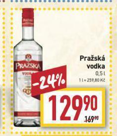 Billa Pražská vodka nabídka