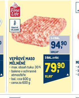 Makro Vepřové maso mělněné nabídka