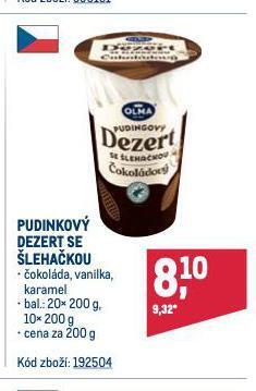 Makro Pudinkový dezert se šlehačkou nabídka