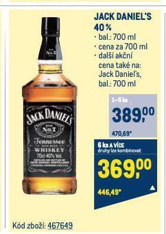 Makro Jack daniel's nabídka