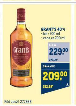 Makro Grant's triple wood whisky nabídka