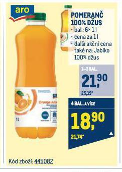 Makro Pomeranč 100% džus nabídka