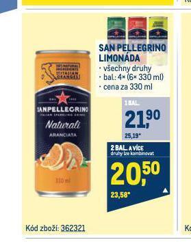 Makro San pellegrino limonáda nabídka