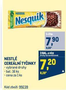 Makro Nestlé cereální tyčinky nabídka