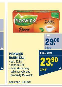 Makro Pickwick čaj nabídka