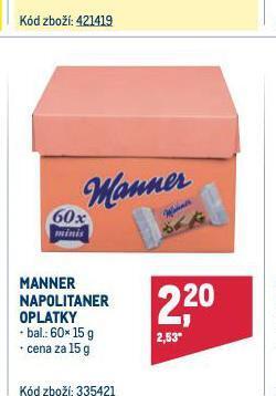 Makro Manner napolitaner oplatky nabídka