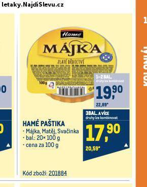 Makro Hamé paštika nabídka