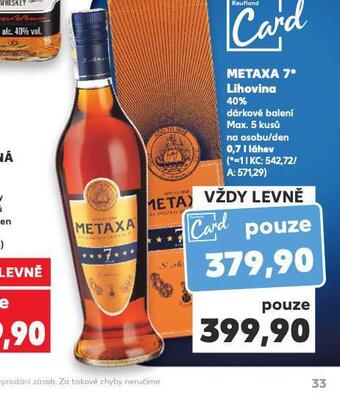 Kaufland Metaxa 7* nabídka