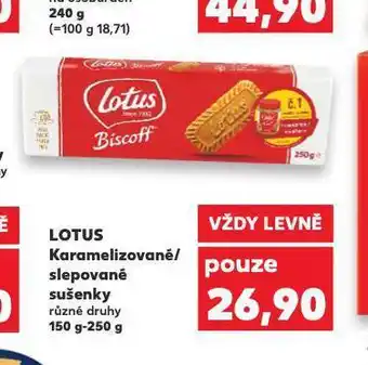 Kaufland Lotus skaramelizované / slepované sušenky nabídka