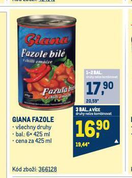Makro Giana fazole nabídka