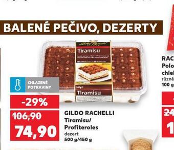 Kaufland Gildo rachelli tiramisu / profiteroles nabídka