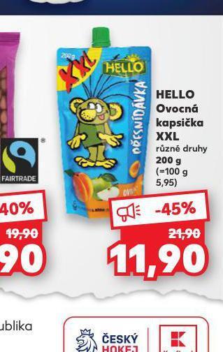 Kaufland Hello ovocná kapsička xxl nabídka