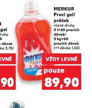 Kaufland Merkur prací gel / prášek nabídka