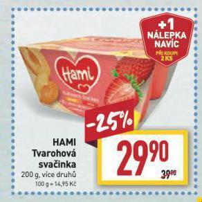 Billa Hami tvarohová svačinka nabídka