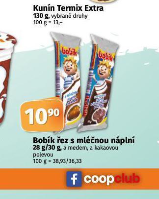 Coop Bobík řez s mléčnou náplní nabídka