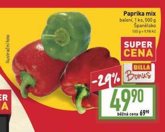 Billa Paprika mix nabídka