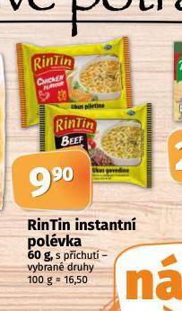 Coop Rintin instantní polévka nabídka