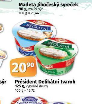 Coop Président delikátní tvaroh nabídka