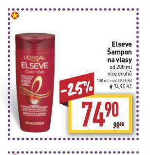 Billa Elseve šampon nabídka