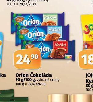 Coop Orion čokoláda nabídka