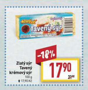 Billa Zlatý sýr tavený nabídka