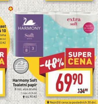 Billa Harmony toaletní papír nabídka