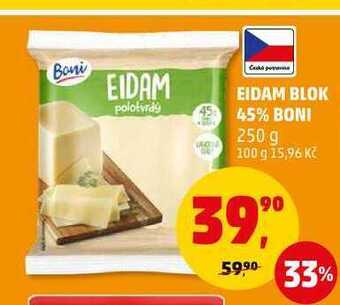 Penny Market Eidam blok 45% boni, 250 g nabídka