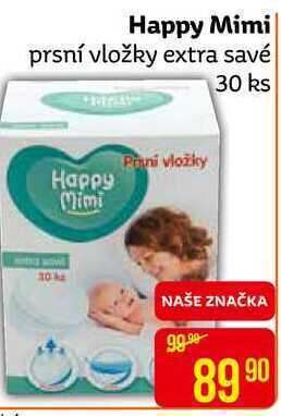 Teta Happy mimi prsní vložky extra savé 30 ks nabídka