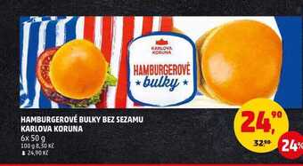 Penny Market Hamburgerové bulky bez sezamu karlova koruna, 6x 50 g nabídka
