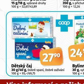 Coop Dětský čaj nabídka