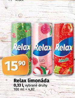 Coop Relax limonáda nabídka