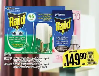 Raid elektrický odpařovač stekutou náplní růže+santalové dřevo 1427 ml