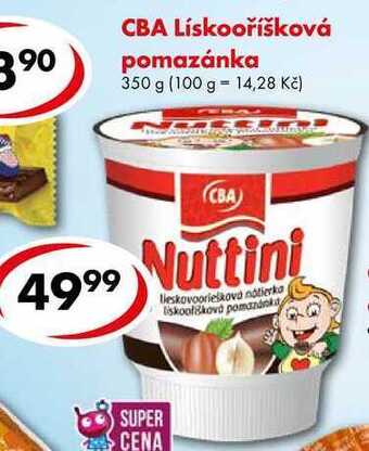 CBA Cba lískooříšková pomazánka, 350 g nabídka