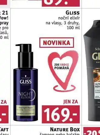 Rossmann Gliss noční elixír na vlasy nabídka