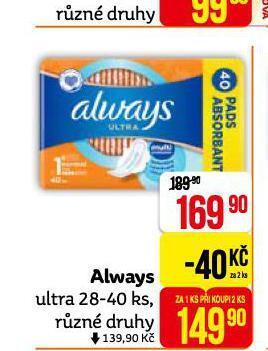 Teta Always dámské vložky nabídka