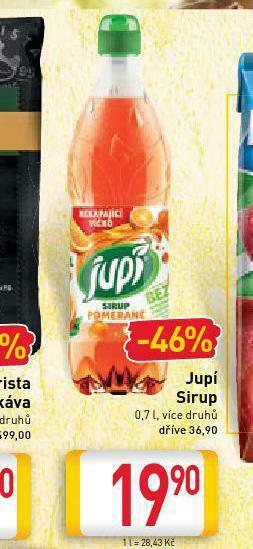 Billa Jupí sirup nabídka