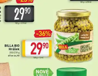 Billa Bio hrášek nabídka