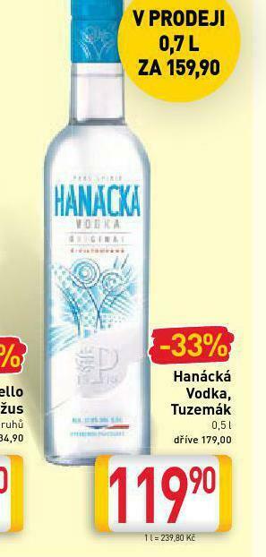 Billa Hanácká vodka nabídka