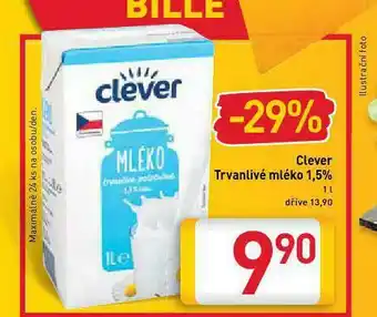 Billa Clever mléko trvanlivé nabídka