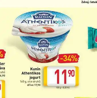 Billa Kunín ethentikos jogurt nabídka