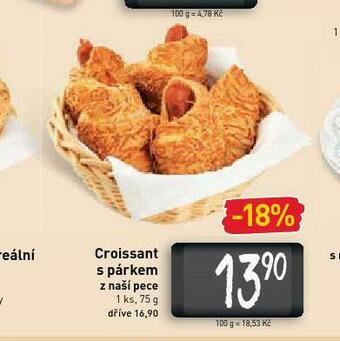 Billa Croissant s párkem nabídka