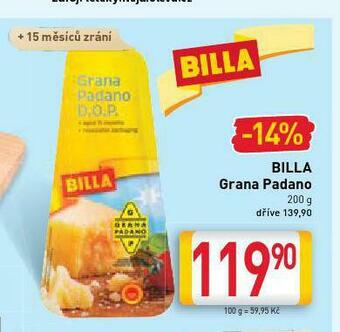 Billa Grana padano sýr nabídka