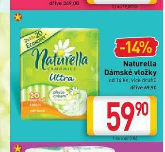 Billa Naturella dámské vložky nabídka