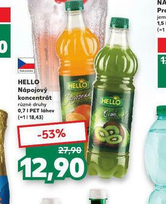 Kaufland Hello nápojový koncentrát nabídka